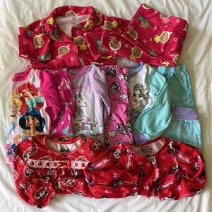 Bundle of Size 4 & 5T Disney Princess Winter Pajama Set Frozen Minnie Princess